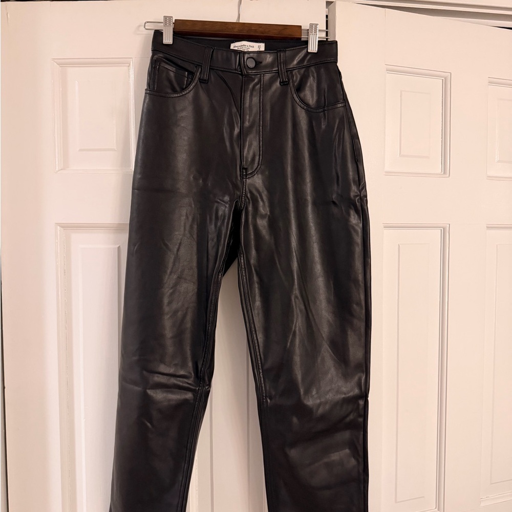 Abercrombie & Fitch Black Leather Jeans / Pant